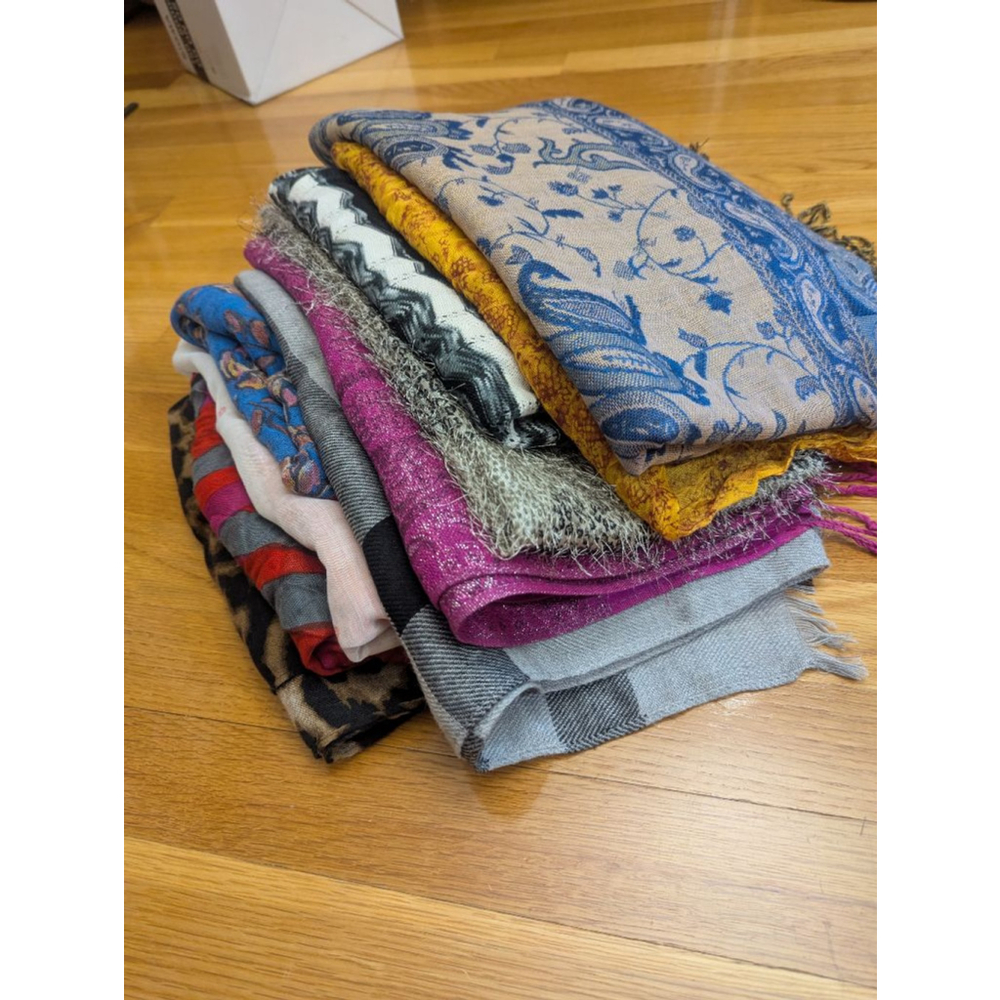 Scarf set of 10 lot of mid weight scarves various brands Pashmina Aldo Bindya - Picture 2 of 7